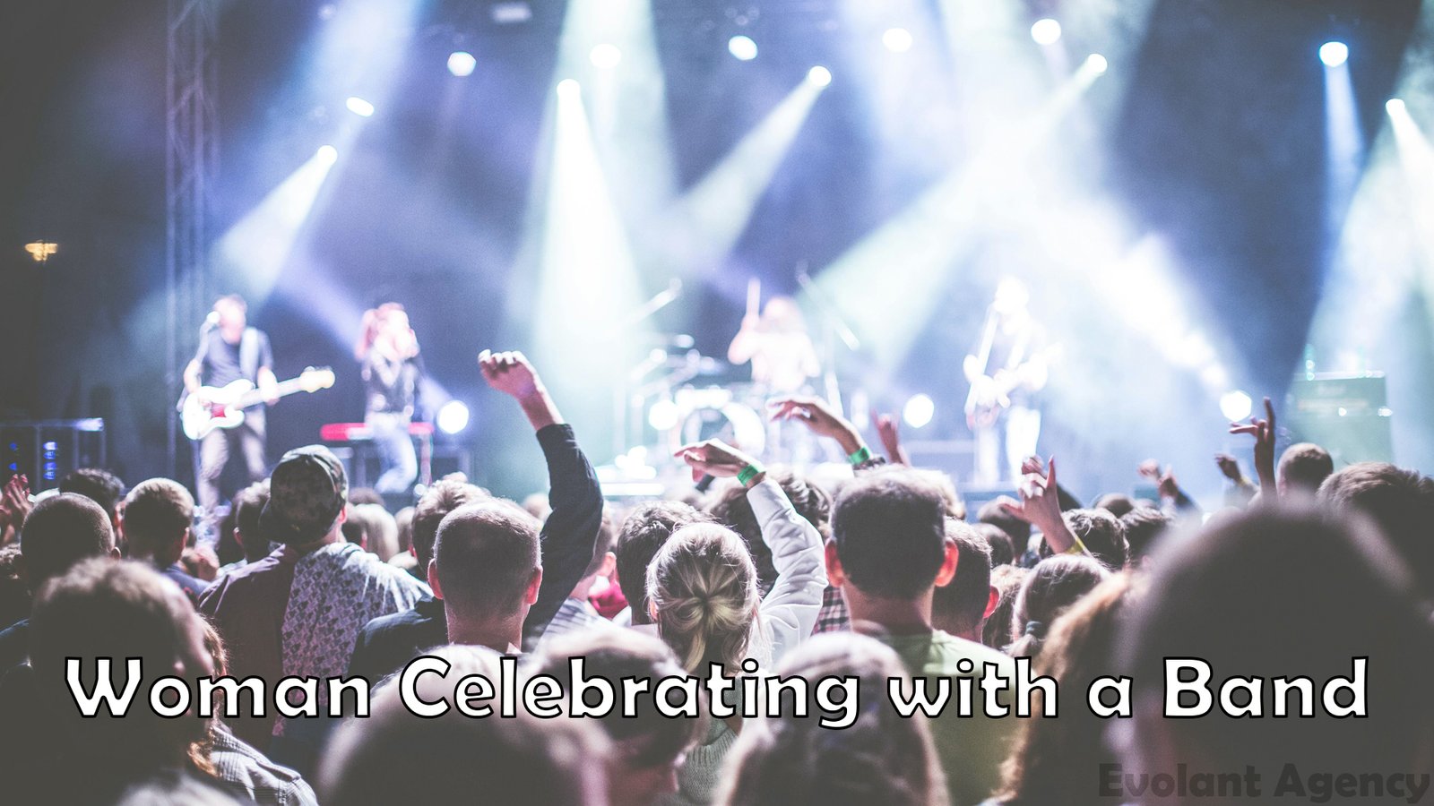 Woman Celebrating with a Band